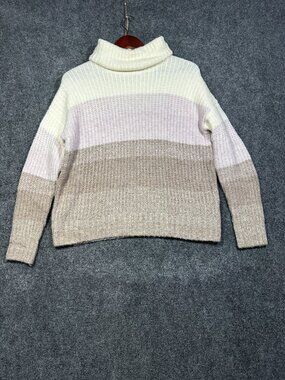 Splendid Sweater Womens XS Cowl Neck Chunky Knit Stripe Long Sleeve Stretch